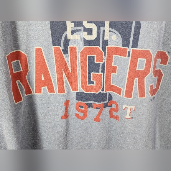 MAJESTIC MLB TEXAS RANGERS EST 1972 ADULT T-SHIRT SIZE XL BLUE COTTON POLYESTER - Picture 3 of 12